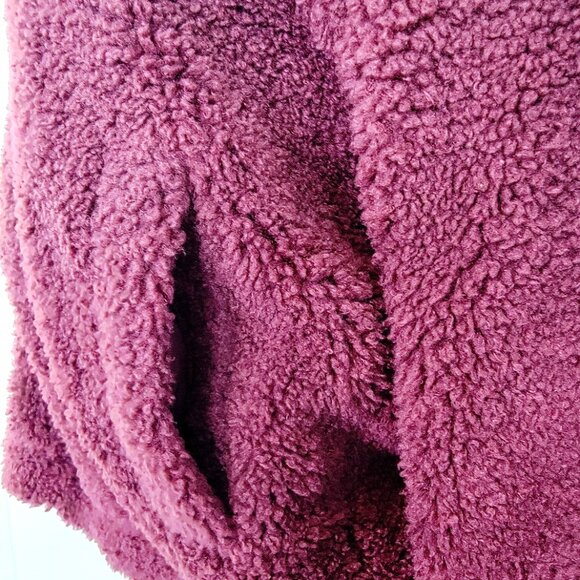 Lululemon Women's Red Merlot Cinchable Fleece Zip-Up Cozy Teddy Jacket Size 6 - Picture 6 of 9